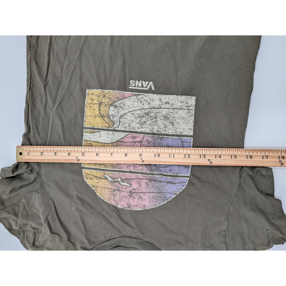 Vans Graphic T-Shirt Kids Small Distressed Beach Sunset Charcoal Grey Small - Picture 7 of 9